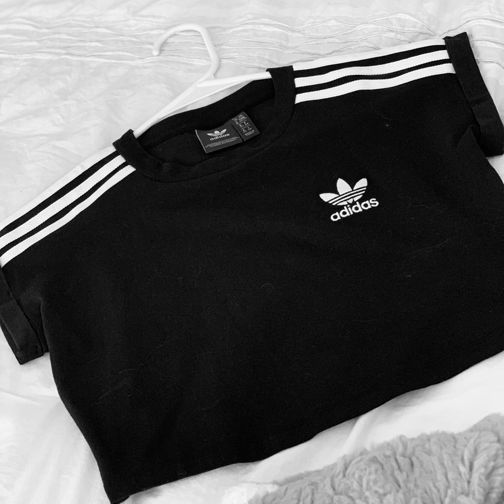adidas black crop top